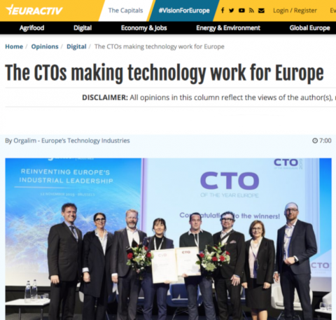 The CTO of the Year Europe award 2019...